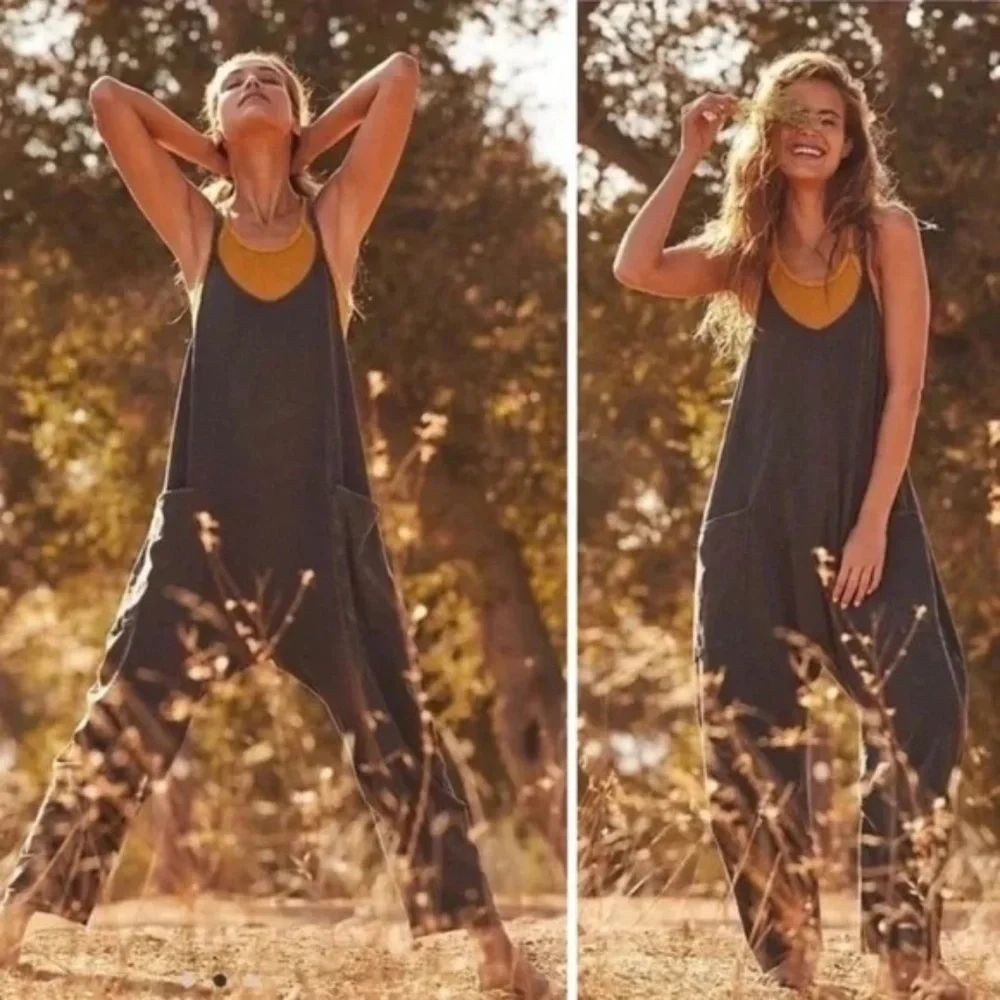 Free People FP Hot Shot Onesie Romper Washed Black Size XS - Picture 2 of 9